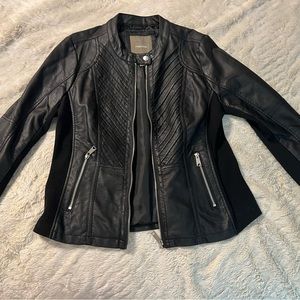 Ladies black leather jacket